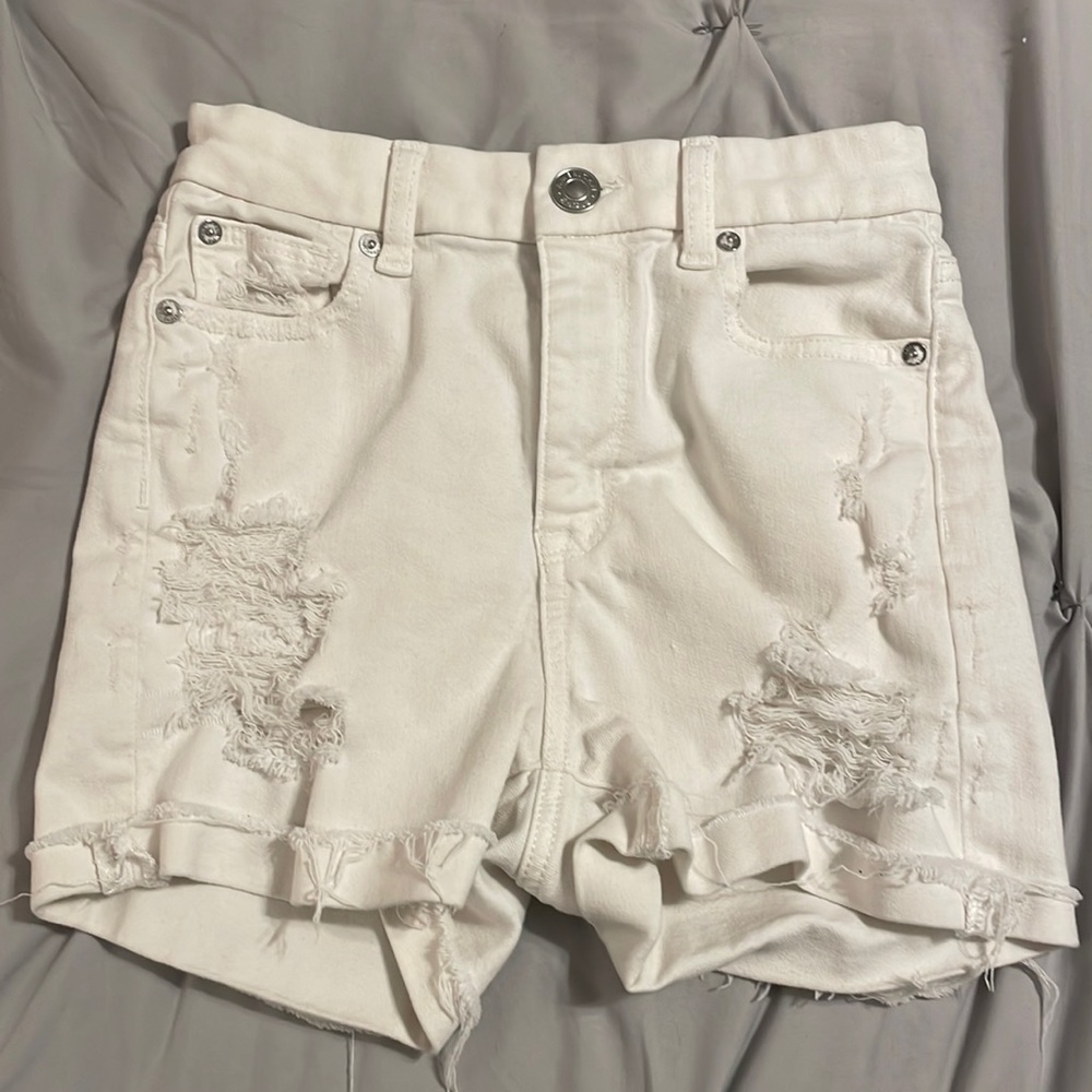 American Eagle Super Stretch White 00 Jean Shorts